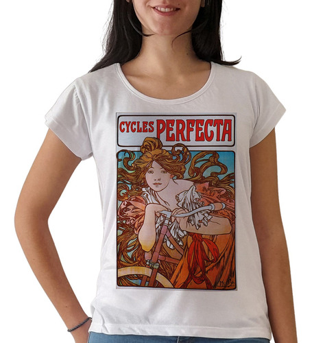 Remera Mucha Art Nouveau 5 Mujer Manga Corta Purple Chick