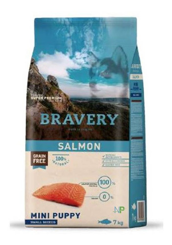 Alimento Perro Bravery Salmón Mini Puppy Small 7kg. Np