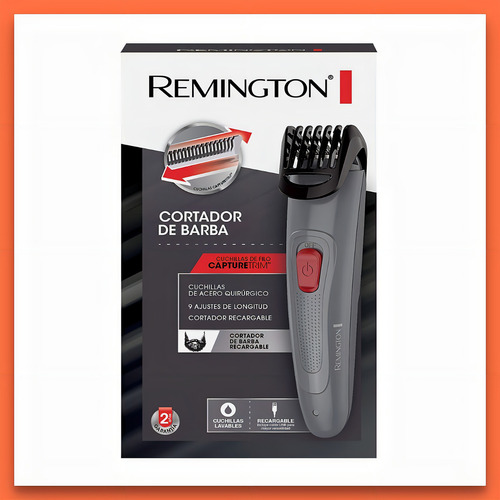 Cortabarba Remington Mb08a Recargable Usb Cuchilla Acero Col Gris