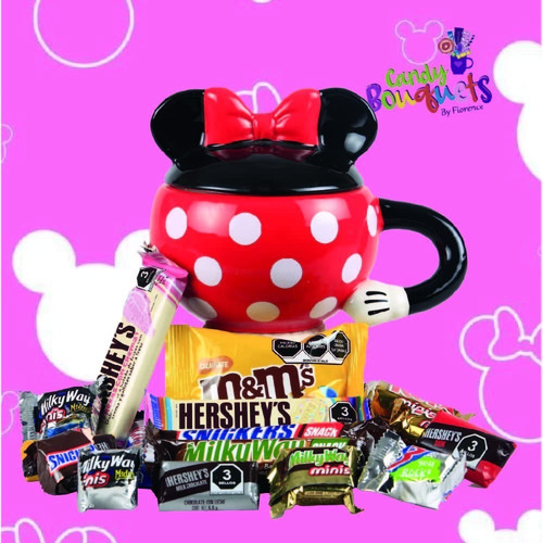 Taza De Minnie Mouse De 390 Ml - Kit De Regalo Con Chocolate