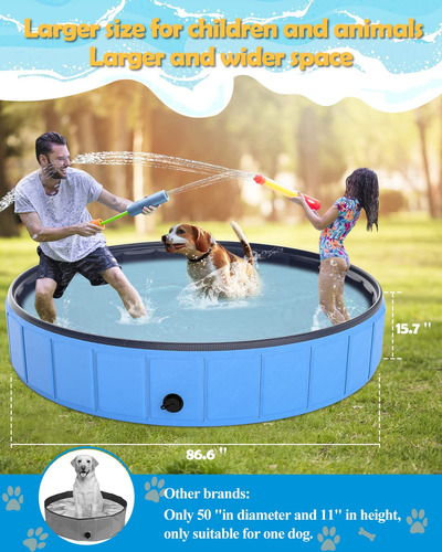 Piscina Para Perros Instraella Plegable De 220 X 40 Cm De Gr