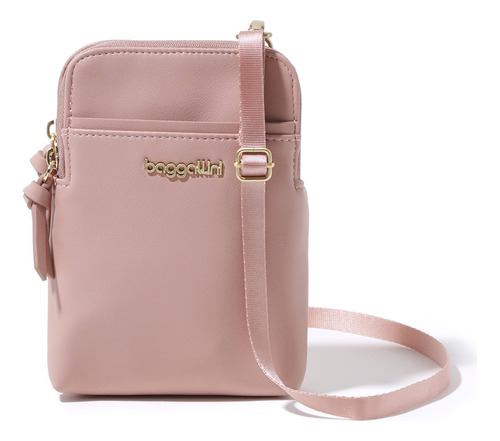 Baggallini Take Two Rfid Bryant Crossbody, Cuero Vegano Rubo