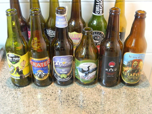 Imagen 2 de 5 de Lote Botellas Cervezas Artesanales Chilenas Y Posavasos