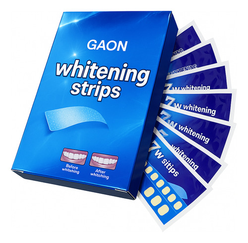 Tiras Blanqueadoras Gaon Dental 7 Pares Color Blanco