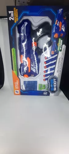 Pistola Super Shot Dual Fight Lança Dardos +bola De Gel Nerf