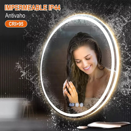 Espejo Led Baño Touch 3 Modo Con Función Antivaho 80*80cm