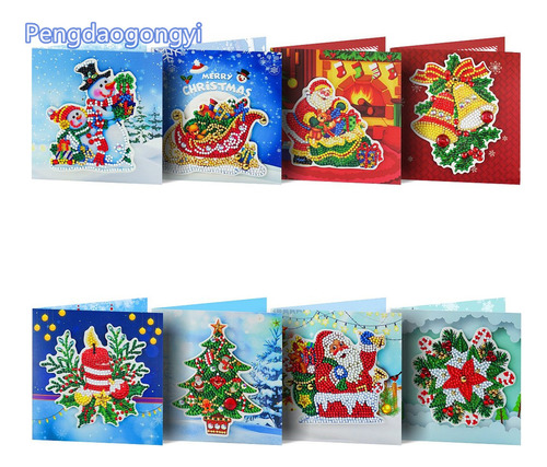 Tarjeta De Navidad Con Imagen De Diamante En 5d, Tarjetas De