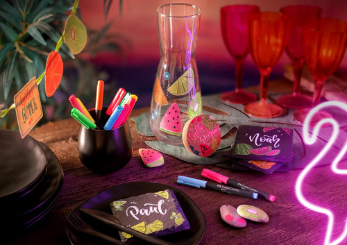 Marcadores Creativos De Faber-castell, 6 Colores Neón: De De