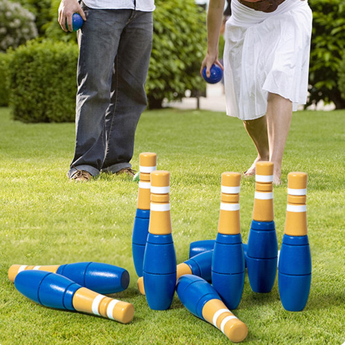 Li Juego De Bolos De Madera For Niños, Juguete For Niños