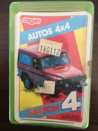 Juego Cartas Match 4 Autos 4x4 Cromy