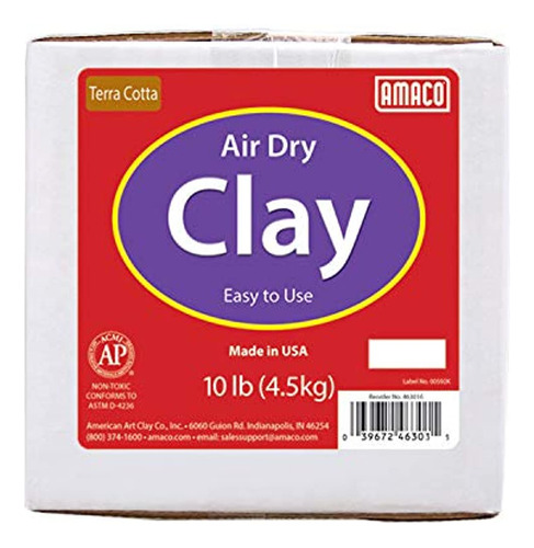 Amaco Air Dry Modeling Clay, 10-pound, Terra Cotta