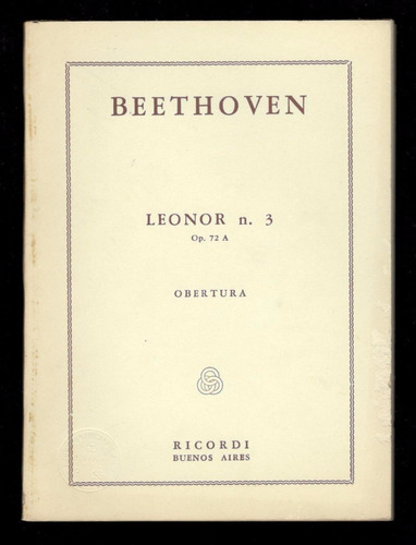 Partitura Bolsillo - Beethoven - Op. 72a Leonor Nº3 Obertura