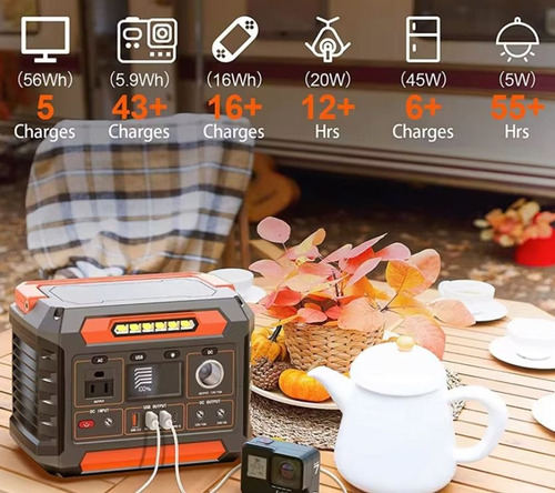 Generador Recargable 300w Antiapagon Portatil + Panel Solar