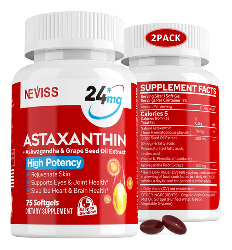 Astaxantina - Suplemento De 24 Mg De Microalgas - Semilla De