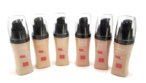 Set 6 Unidades Base Cremosa Matte Hd Foundation De Pink 21