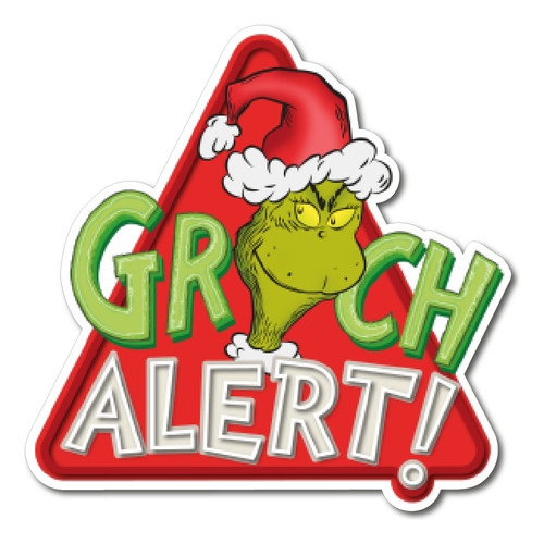 Letrero Alerta Grinch Navidad Kit 1 Pz 40 X 40 Cm Coroplast