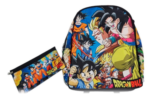 Morral + Cartuchera Comic Dragon Ball Z Gt Maleta Ánime