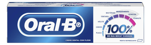 Pasta de dentes Oral-B 100% De sua boca cuidada  em creme 70 g