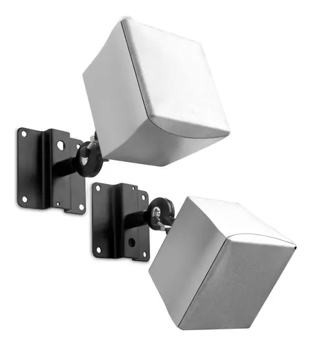 Mount-it! Soporte De Altavoz Para Pared Y Techo, Perfil Bajo, Resistente, Antirrobo, Universal Para Altavoces Satelitales Y De Sonido Envolvente De Canal, Negro, 2 Soportes