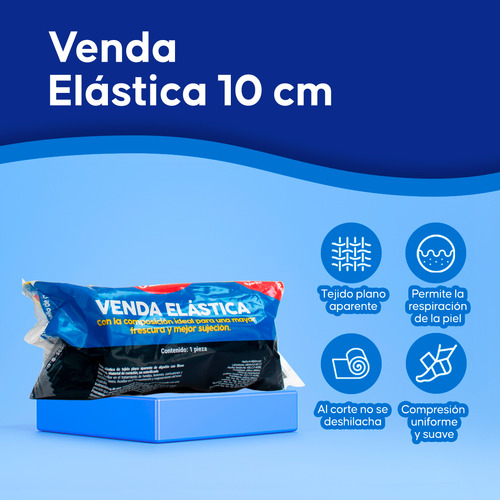 Venda Elástica 10 Cms Jaloma Paquete C/12 Color Blanco