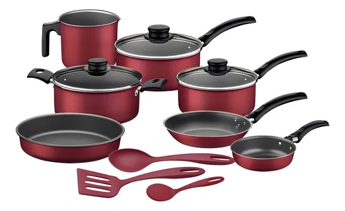 Jogo de Utensílios de Cozinha Tramontina Vermelho Turim de 10 Peç...