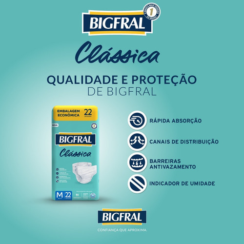 Imagem 3 de 5 de Fralda Bigfral Clássica Tamanho M - 22 Unidades