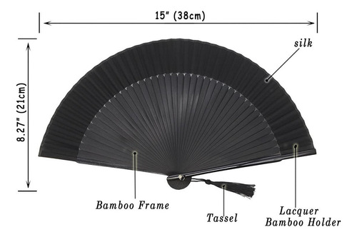 Abanico Plegable De Mano De 21cm Para Mujer, Abanico