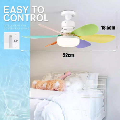 Luz Led De Ventilador De Techo Pequeña Con Control Remoto C