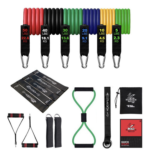 Set 19 Pz Ligas Resistencia Tubulares Con 5 Minis X Heavy