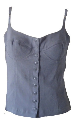 Corset Gris De Tela Elasticada, Busto Armado, Talla M