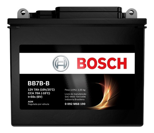 Bateria Moto Cbx 150 Aero/nx 150 12v 7ah Bosch Bb7b-b