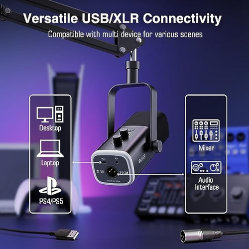 Fifine Juego De Micrófonos Para Juegos Xlr/usb,