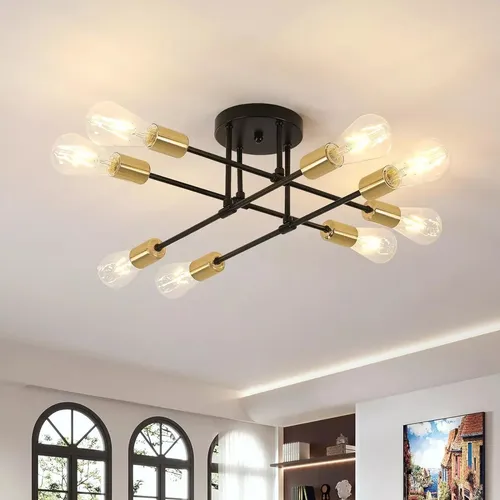 Lámpara De Techo Interior E27 Con 8 Luces