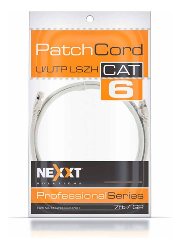 Patch Cord Nexxt Utp Cat.6a 4 Pares 7ft Cm Gris E