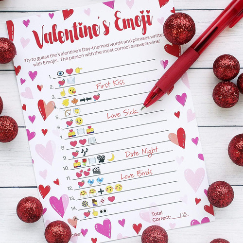 Distinctivs Juego De Emoji Fiesta Del Día De San Valentín -