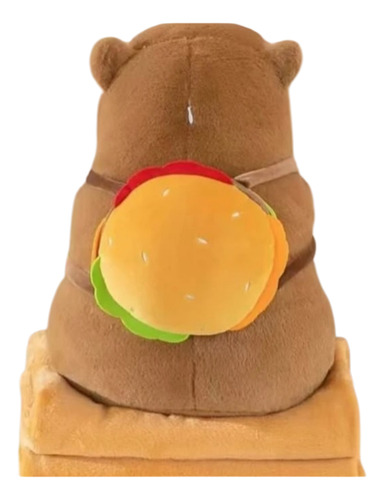 Peluche Almohada Con Manta Capibara Con Mochila Hamburguesa Capibara Mochi Hamrguesa