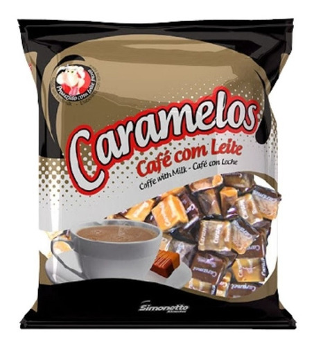 Bala Caramelos Café Com Leite Simonetto 140g.