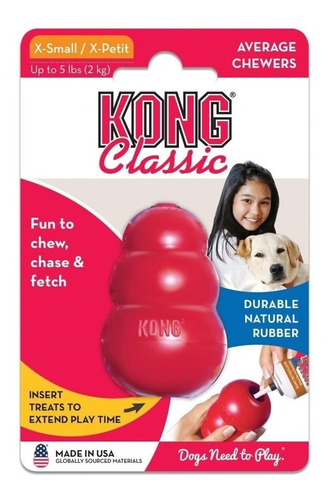 Kong Classic X Small - Brinquedo Para Cães Tamanho P