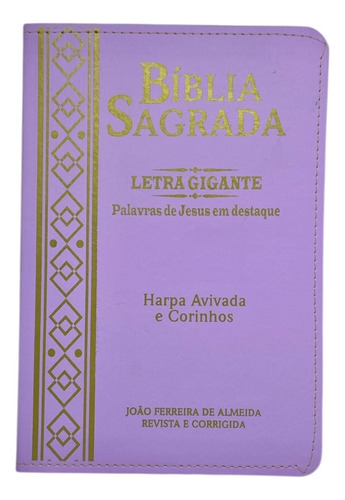Bíblia Sagrada Lilas Com Índice Gigante Com Harpa