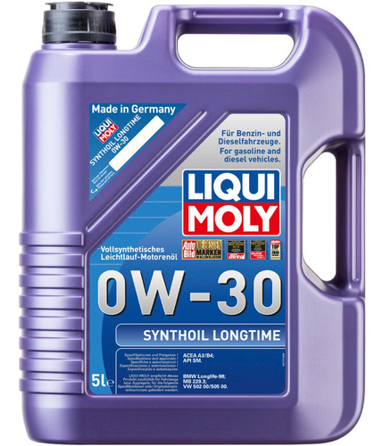 Aceite Motor Liqui Moly Synthoil Longtime 0w30 Sintético 5l