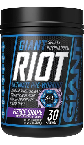 Giant Sport Riot Ultimate Pre-workout 30 Serv Sabor Grape