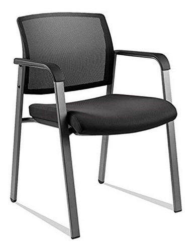 Silla Apilable Con Respaldo De Malla Y Asiento Tapizado.