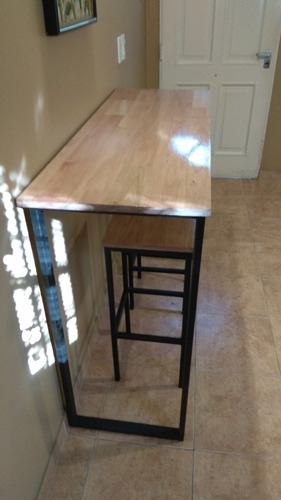 Barra Desayunador Cocina Cerveceria Industrial Hierro Madera Blausmuebles