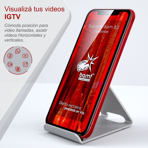 Soporte Apoyo Celular Bam B3 Portátil Escritorio Premium!!!