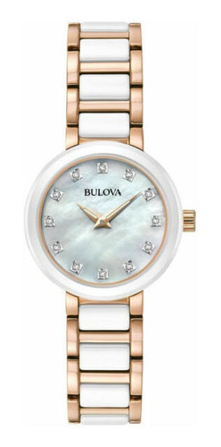 Reloj Mujer Bulova Diamonds Two-tone Ceramic Acero Inox 28mm