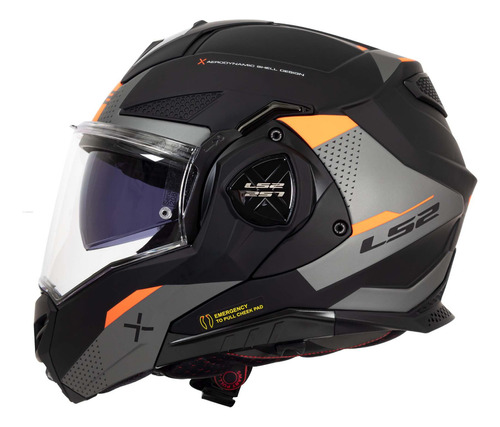 Casco Abatible Ls2 Ff901 Advant X Oblivion Negro / Titanium