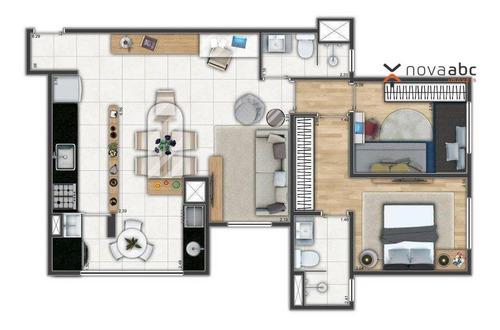 Apartamento Com 2 Dormitórios À Venda, 62 M² Por R$ 499.000 - Vila Assunção - Santo André/sp - Ap1716