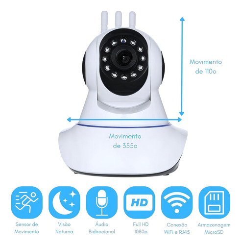 Camera Ip Wifi Portátil Pequena Robo Hd Audio Yoosee Função