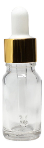 Frasco Gotero 10 Ml Cristal Bulbo Dorado ( 10 Piezas)