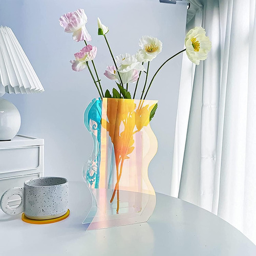 Yiluana Florero Acrílico Arco Iris Soporte De Maquillaje Hoj